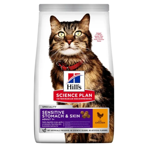 hills feline sensitive stomach skin dry cat food