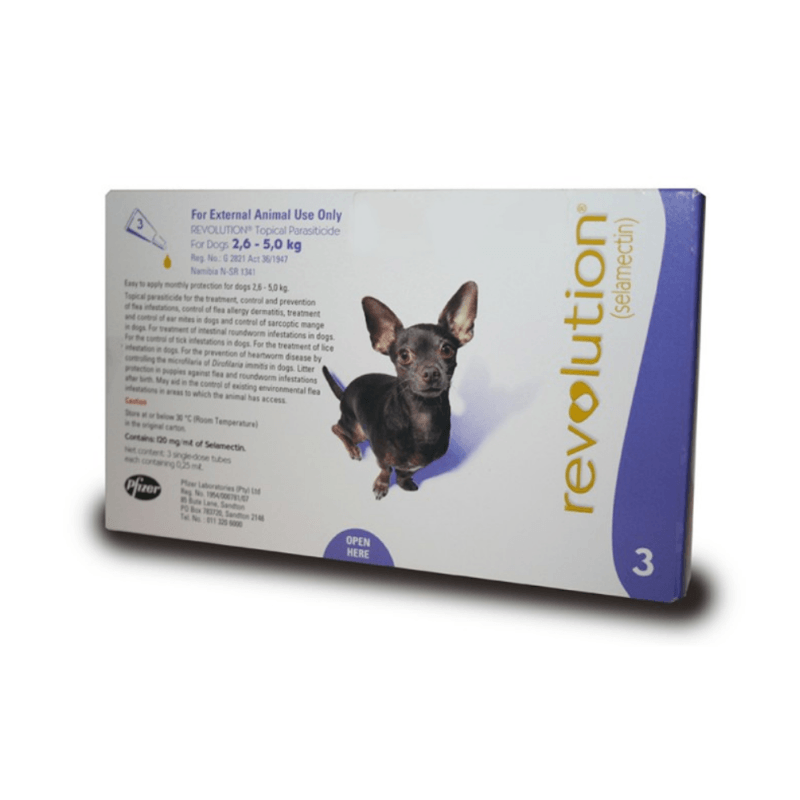 revolution extra large dog tick, flea & worm spot-on treatment 2.5 to 5kg