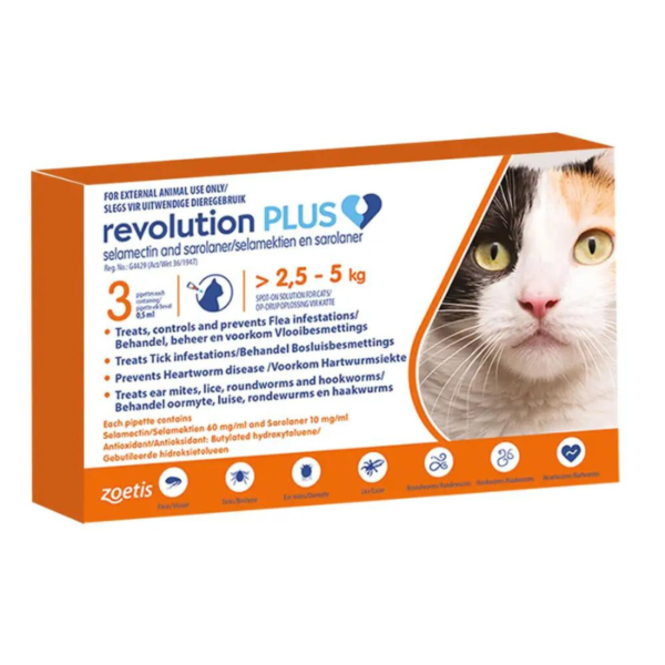 revolution plus spot on for cats orange 2.5 to 5 kg